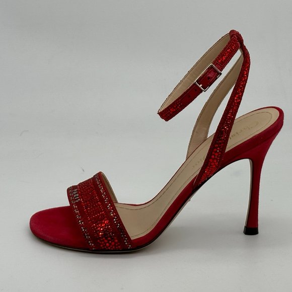 DIOR DWAY D WAY Strass Crystal Embroidered Cotton Sandals Heels Shoes - Picture 3 of 16